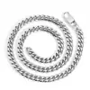 Hip-Hop Europeo y Americano Transfronterizo Hebilla de Mezclilla Rectificado Redondo Cadena Cubana Encriptada Collar para Hombre Joyería de Acero Inoxidable Pulsera Personalización