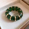 Pulsera Redonda de Punto Acrílico Transfronteriza Europea y Americana, Pulsera de Lujo Ligero a la Moda, Pulsera de Gama Alta Retro de Nicho