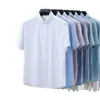 Camisa Oxford 100% Algodão 2026 Nova Moda Camisa Casual Simples e Confortável Cardigã Masculino de Manga Curta