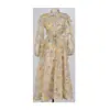 Vestido Longo Estilo Palácio com Mangas Longas e Botões em Formato de Pétala, Vestido Vintage de Corte com Saia Ampla, Vestido Curto de Verão