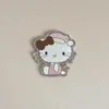 Novo Conjunto de Duas Peças Gato Prateado Kt DIY Grampo de Cabelo Adorno para Cabeça Capa de Celular Acessórios Patch de Acrílico Decoração com Cola Creme