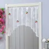 Media Cortina de Encaje Estilo Francés, Cortina Corta, Cortina Decorativa, Pantalla de Privacidad, Cortina de Puerta de Arco con Cuentas de Cristal, Cortina de Ventana