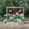 Pantalla Comercial Exterior Decoración Estilo Chino Forma de Loto, Accesorios Populares para Fotos, Exhibidor de Hormigas