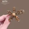 Grampo de Cabelo Flor de Strass Completo de Alta Qualidade para Mulheres Grampo de Franja de Pérola e Strass Grampo Reto para Fios Soltos da Testa Grampo Jacaré Presilha de Cabelo Adorno de Cabeça