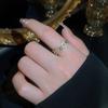 Anillo de flor con lazo de circón, dulce y exquisito, de moda, elegante anillo de dedo de alta gama, pulsera combinable para mujer.