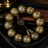 Pulseira Autêntica de Sândalo Verde Argentino com Círculo Único, Contas de Oração Budistas, Pulseira de Madeira com Vários Círculos, Diversos Estilos, Atacado do Fabricante