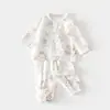 Set de Muselina para Bebé, Ropa de Casa para Bebé, Tops y Pantalones de Fibra de Bambú de Manga Larga, Ropa de Verano con Aire Acondicionado para Niñas