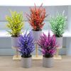 Amazon flor artificial lavanda espiga de hoja puntiaguda ramo planta verde artificial boda decoración del hogar flor de plástico bonsái