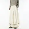 Calça Jeans Preta com Barra Curva para Homem, Calça Cleanfit Retro Americana com Caimento de Alta Qualidade, Calça Reta Solta de Perna Larga