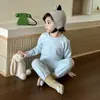 Conjunto de Roupa Íntima Térmica Infantil Sem Costura 2026 Outono/Inverno Meninos e Meninas Blusa e Calça Quentes Roupa de Casa para Bebê