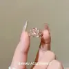 Anillo de Corazón de Diamante Brillante de Encaje Perla Estilo Vintage de Lujo Ligero, Diseño de Nicho, Elegante y Versátil, Anillo Extremadamente Hermoso