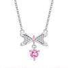 Collar original de noria con forma de corazón para niña, Joker, alto sentido, plata de ley S925, nicho de polvo de circonio, joyería de plata al por mayor