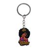Llavero de chica negra, llavero de PVC especial transfronterizo europeo y americano con dibujos animados, llavero, bolso, accesorios de decoración