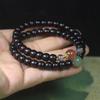 Pulsera de Doble Círculo de Cuentas de Manzana de Sándalo Rojo de Zambia/Sándalo Sangre/Cristal de Fresa para Mujer, Rosario Sencillo DIY