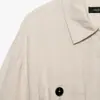 Roupas Femininas Transfronteiriças 2026 Moda Europeia e Americana Mistura de Linho com Cinto Estilo Safari Jaqueta de Manga Curta Feminina D6348850