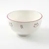 Fábrica de Chaozhou Conjunto de Tigela e Prato de Cerâmica Estilo Coreano Transfronteiriço, Alto Valor Estético, Fofo Estilo Ins Caixa de Presente de Louça de Porcelana Branca Personalização