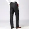 Calças Casuais de Negócios Grossas para Primavera e Outono Calças Retas Masculinas para Meia-idade e Idosos Calças Largas de Cintura Alta Calças Masculinas