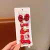 Horquilla Roja Infantil para Festival de Primavera, Pin de Tela Roja con Puntos Blancos Lindo para Niña con Lazo, Horquilla con Ambiente de Año Nuevo