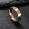 Anel Simples de Aço Inoxidável 6mm Bola Interna Superfície Externa Plana Brilhante Anel Simples para Casal Joia de Mão Venda Quente Transfronteiriça
