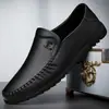 Zapatos nuevos de cuero para hombre, zapatos casuales de cuero, mocasines de negocios modernos de alta gama con suela blanda para hombre