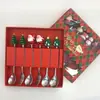 Juego de Cubiertos de Acero Inoxidable para Mesa Navideña, Tenedor de Postre y Fruta, Árbol de Navidad, Cucharilla de Café, Cuchara y Tenedor de Muñeco, Juego de Regalo para Niños