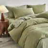 Qualidade A, seguro para bebês, algodão de fibra longa de Xinjiang, conjunto de cama de quatro peças escovado, estilo japonês, 100% algodão, capa de edredom jacquard tingido em fio, algodão puro espessado