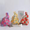 Cor de Contraste Atacado Bolsa de Tricô Bolsa de Pulso Bolsa Tote Bolsa de Mão Bolsa de Tricô Bolsa Feminina Bolsa de Tricô Vazada Tecida Pequena Quadrada