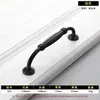 Maçaneta de Porta de Armário Preta Sólida de Furo Único Estilo Moderno Americano Alça de Liga de Alumínio Maçaneta de Porta de Armário de Cozinha Guarda-roupa Ferramentas Atacado