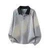 Muxi Ropa Estilo Retro Old Money Camisa Polo Lana de Oveja Holgada Versátil Tendencia Marca Sudadera con Capucha Casual Versátil Camiseta Hombre