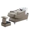 Cama de Lavado de Cabello Semi-Reclinable para Barbería Lavabo de Cerámica Salón de Belleza Salón de Belleza Celebridad de Internet Calentador de Agua Inteligente de Temperatura Constante Cama de Enjuague