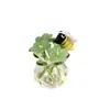 Zibo Cristal Mini Flor Punta del Dedo Pájaro Ramo Adorno de Cristal Regalo Nicho Flor Eterna Decoración de Escritorio Cristal