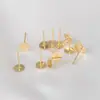 Placa de Cobre Oro Real Aguja Plana Redonda para Oreja Arrastre Plano para Oreja Material para Joyería de Oreja DIY Accesorios de Arrastre Plano para Oreja