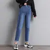 Jeans para Mujer Talla Grande Otoño Primavera Cintura Elástica Invierno MM Gorditas Adelgazantes Elásticos Cubren Caderas Harem Sueltos Pantalones Dad