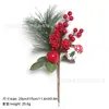 Galhos de pinha artificial de Natal transfronteiriços, flocos de neve, agulhas de pinheiro, bagas, galhos de frutas vermelhas, galhos de decoração de feriado, buquê de agulhas de pinheiro de Natal