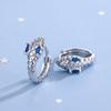 Hebilla de Oreja Pendientes Elegantes de Serpiente Europeos y Americanos para Mujer Zirconio Simple Diamante Azul Pendientes de Animales Pequeños