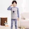 Conjunto de Ropa de Otoño para Niños, Conjunto de Ropa Interior de Algodón Puro para Niños, Ropa de Dormir para Niñas, Conjunto de Ropa Térmica para Niños Pequeños y Medianos