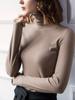 Camisa de base de lijado grueso nueva de otoño e invierno con top de cuello alto sencillo