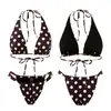 Nuevo traje de baño bikini de lunares estilo europeo y americano con amarre, un traje de baño de dos piezas triangular sexy y moderno para mujer