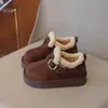 Zapatos de algodón Birken para niños invierno más terciopelo niños y niñas zapatos peludos para bebé 2026 sin cordones suela blanda antideslizantes cálidos zapatos de algodón