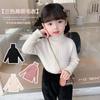 [En stock] Suéter de cuello alto de tres colores para niños y niñas, otoño e invierno, nuevo suéter grueso para niños, versión coreana para niñas.