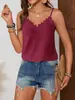 Ropa de Mujer Transfronteriza Europea y Americana Aliexpress Amazon Sitio Independiente Color Sólido Encaje Hueco Adornado Camisola Artículos Transfronterizos en Stock