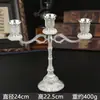 Portavelas de estilo europeo hecho de aleación de zinc, portavelas de cinco y tres brazos, soporte de velas de estilo europeo para mesa de comedor, adorno de decoración para el hogar para cena a la luz de las velas