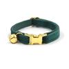 Colar para animal de estimação de veludo verde natalino Fan ha boss colar fofo para gato com letras colar anti-perda para gato atacado