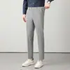 Pantalones Casuales Gruesos Versátiles de Moda para Hombre Otoño/Invierno 2026, Pantalones Rectos Ajustados para Hombre, Pantalones de Vestir Gruesos con Forro Polar Otoño/Invierno
