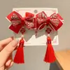 Acessórios de Cabelo Estilo Chinês Dinastia Han 2025 Novo Laço com Franja para Meninas Presilha de Cabelo Estilo Antigo Presilha de Cabelo Fofa para Menininhas
