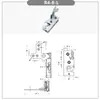 Cerradura de coche de hebilla engrosada cerradura de puerta mecánica tipo impacto cerradura de puerta autoblocante hebilla oculta hebilla de puerta R4-10-12