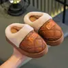 Pantuflas de algodón para pareja padre-hijo, pantuflas de algodón para niños, pantuflas gruesas de felpa cálidas, impermeables, de cuero, para niños y niñas, disponibles para dropshipping