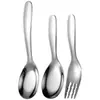 Talheres de aço inoxidável 316 para crianças, colher e garfo, colher de sopa para comer e beber de bebê, colher pequena para alimentar, colher de treinamento para alimentos complementares