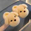 Pantuflas de algodón de invierno para niños y niñas, cálidas y afelpadas, con diseño de cachorro lindo, adecuadas para uso en casa, a juego padre-hijo, para niños de mediana edad, con talón cubierto