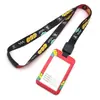 Venta Caliente de Amazon Set de Tarjetas Deslizables de ABS Set de Tarjetas de Comida para Estudiantes de Dibujos Animados Tarjeta de Identificación de Estudiante Cuerda de Seguridad Anti-caída para Tarjeta de Trabajo